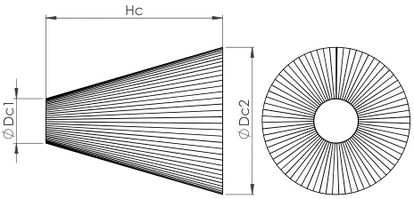 Conic bent metal plate flat pattern diagram